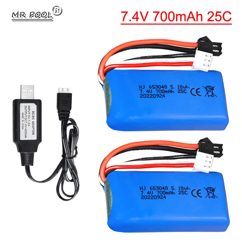 7.4V 700mAh Li-po Battery for FT007 RC boat F1 RC helicopter LH-X6 X5 X3 X3N RC