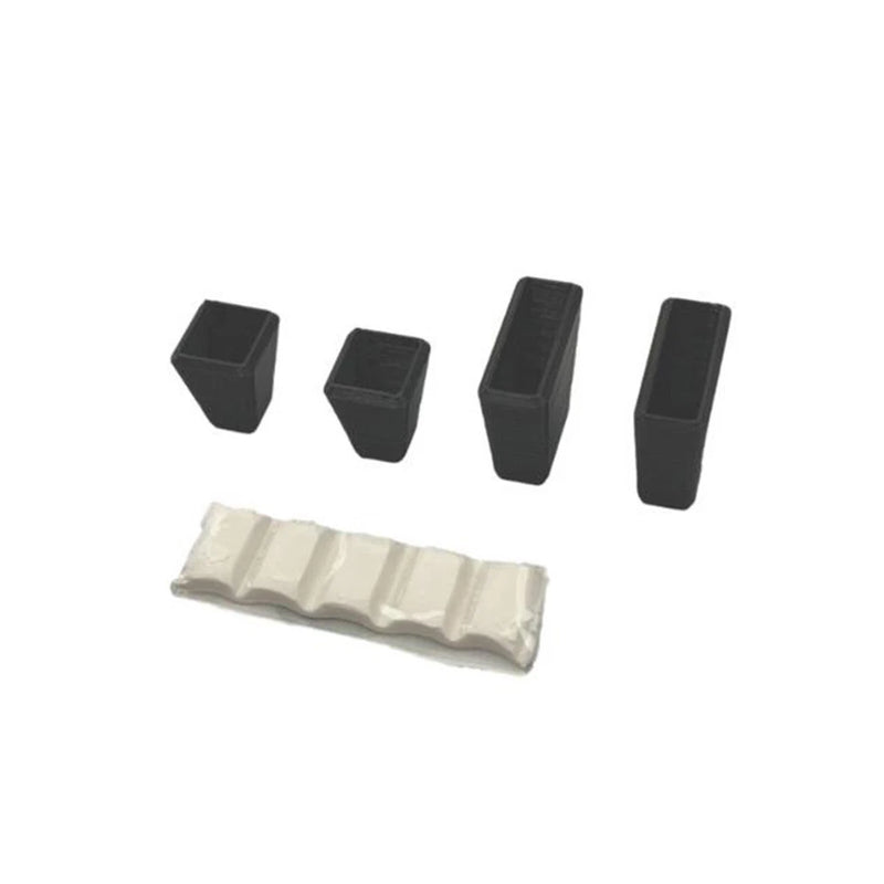 Landing gear tripod dust cover set with black caps and white protective cover pouch