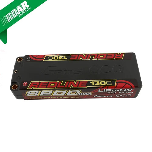 8200mAh 2S 7.6V 130C Gens ace HardCase HV Redline Series Lipo Battery Battery