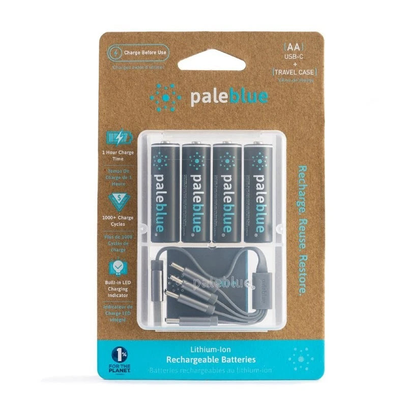 Pale Blue PBLPBAAC Lithium Ion Rechargeable AA Batteries 4pk HRP Battery