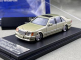 EY SW 1:64 Gold S600 W140 Classic Sedan VIP Sports Model Diecast Display Car