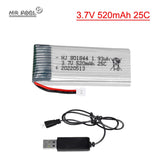 1Pack 3.7V 520mAh 25C Lipo Battery XH2.54 plug for Hubsan H107P RC Camera Drone