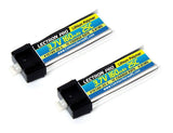 3.7V 160mAh 25C LiPo battery pack with white connector, two-pack