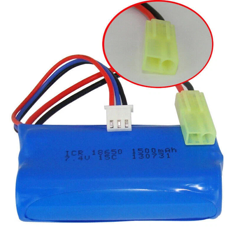 1Pack 1500mAh 7.4V 15C Lipo Battery Mini Tamiya Plug For RC Helicopter Drone Toy