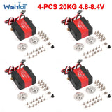4pcs 20KG Torque Dual Shafts Robot Digital Servos for 1/8 1/10 RC Car Crawler