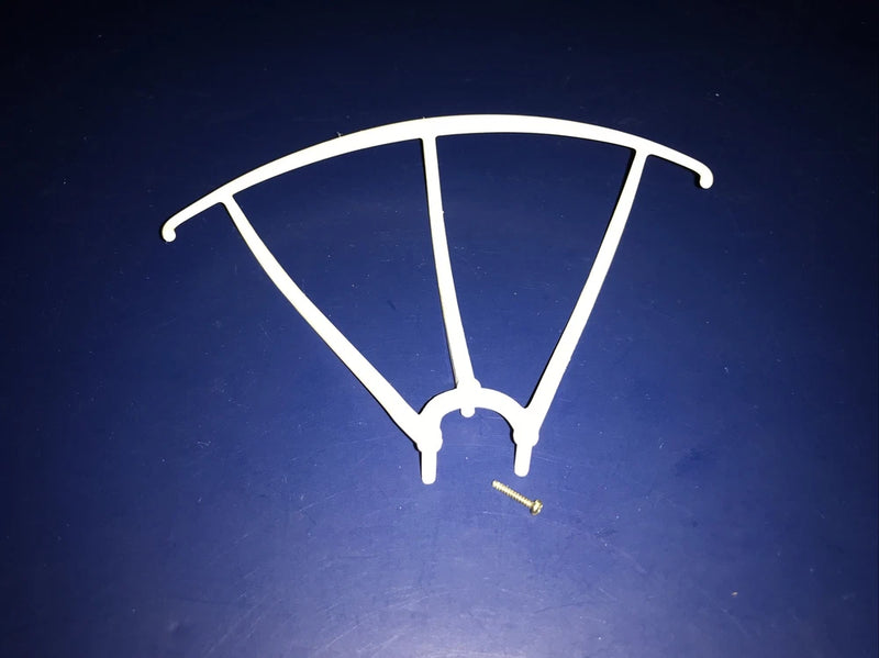 RC quadcopter blade guard frame with mounting screw, white protective cover