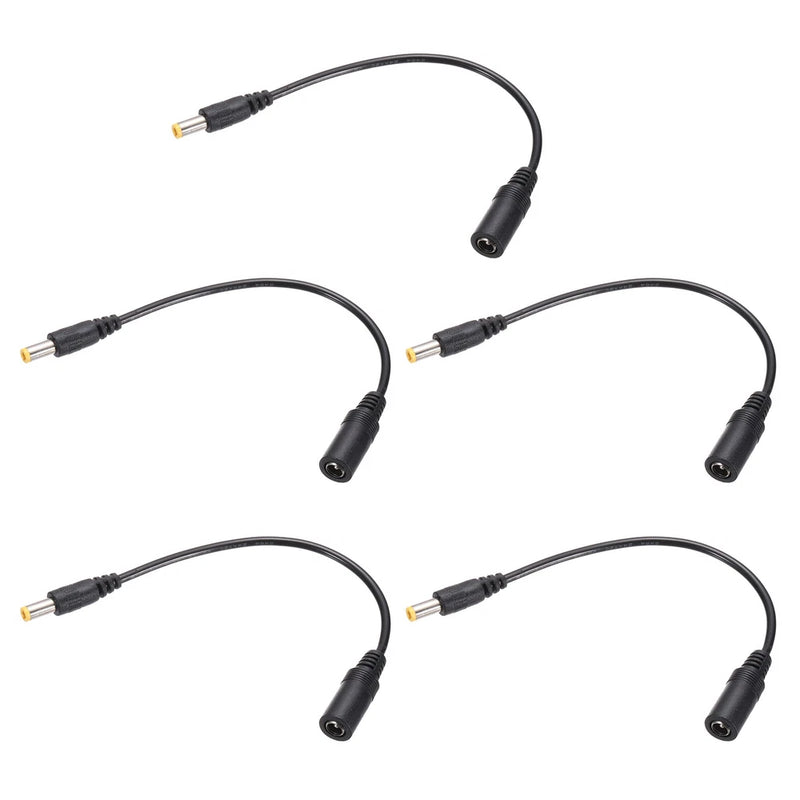 5 Pcs Tip Adapter Converter 5.5x2.1mm to 5.5x2.5mm 17cm DC Power Connect