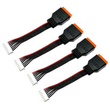 JST-XH LiPo balance extension cable set, 4 black connectors with red/black wires