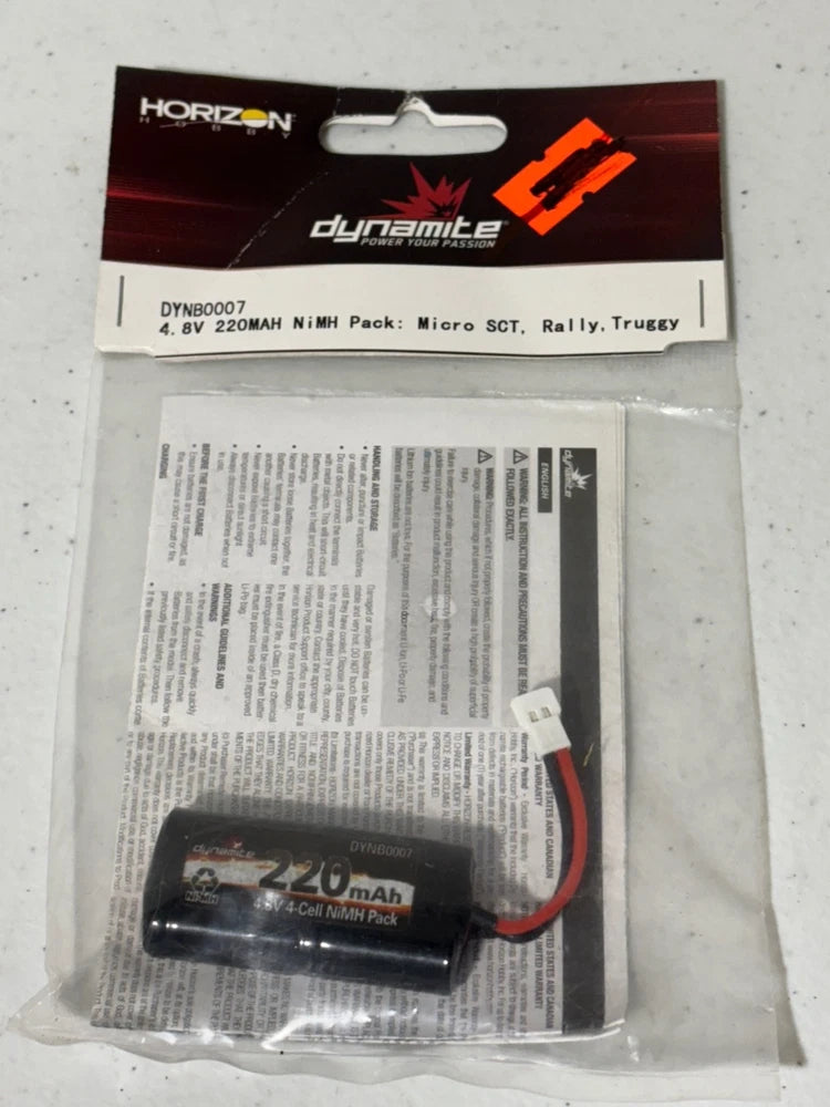 Dynamite DYNB0007 2S NiMH Battery 4.8V/220mAh Micro SCT Rally Truggy NEW Horizon