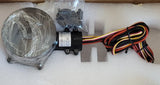 Black CCW drone motor with wire harness and mounting bracket
