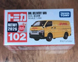 Takara Tomy Tomica #102 DHL Delivery Truck Diecast Model Car 2026 Model 1/64
