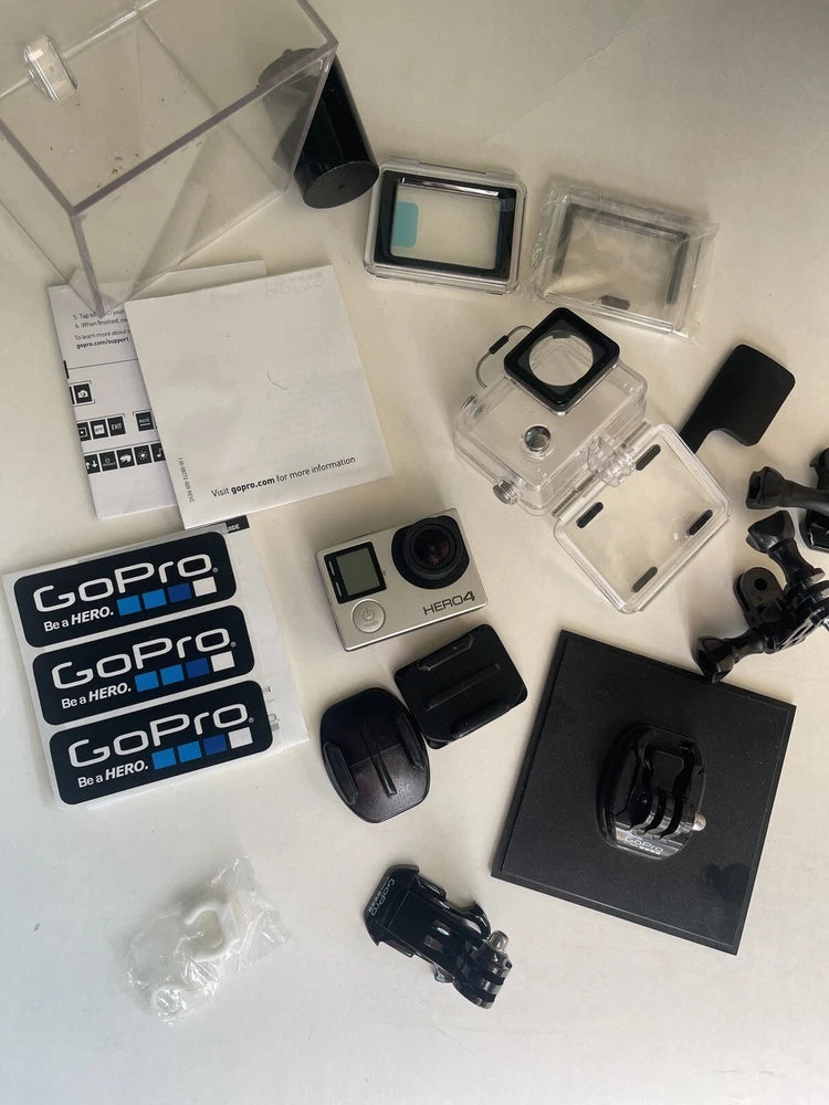 GoPro HERO4 SILVER Action Camera Bundle Attachments For Various Mediums