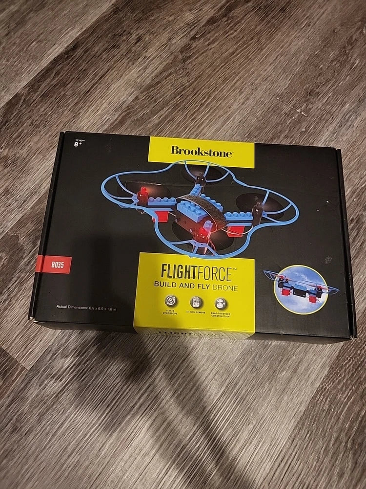 Brookstone FlightForce build and fly drone kit packaging