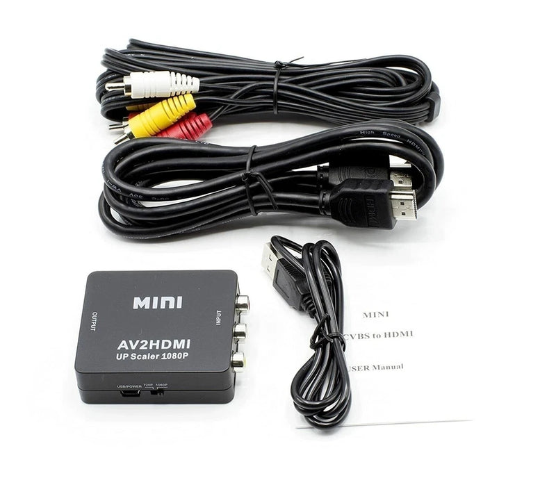 RCA to HDMI Converter Kit - FEATURES Converter - HDMI & Composite Cables - Black