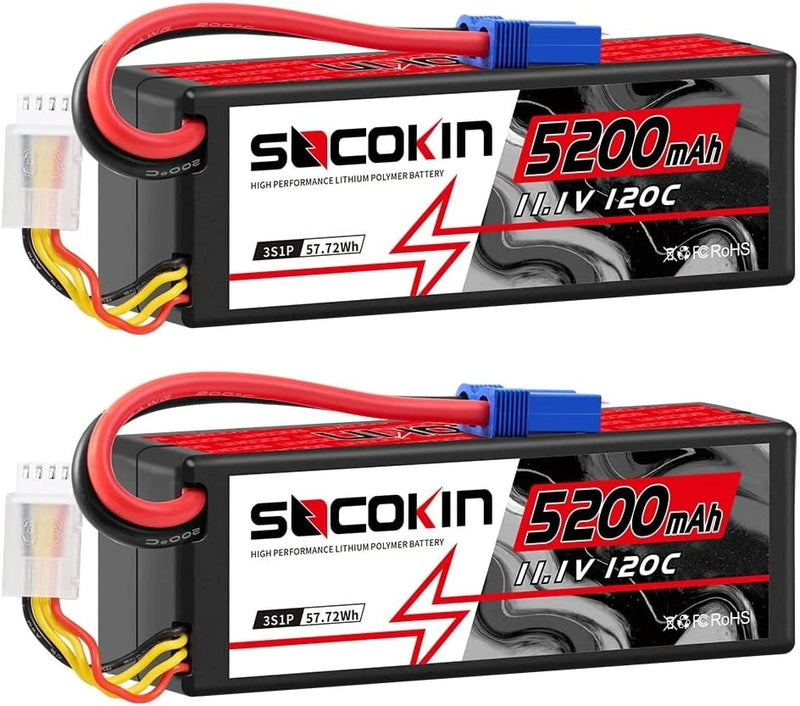 3S 5200mAh Lipo Battery 11.1V EC5 Connector Lipo Battery for RC Car Losi RC