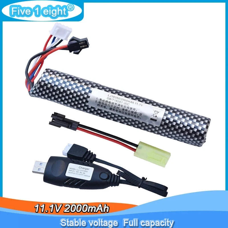 18350 11.1V 2000mAh Lipo Battery SM-2P Plug for Soft bullet gun core accessories Battery