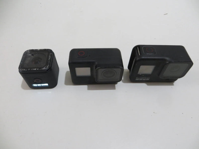 Lot of 3 GoPro HERO8 HERO7 HERO4 Session Action Cameras