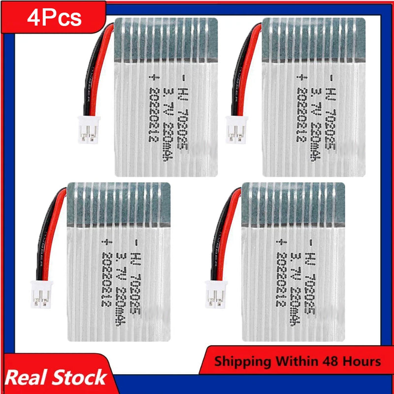 3.7V 220mAh 20C 702025 LiPo Battery PH2.0-2P Plug for RC Aircraft X4 X11 X13