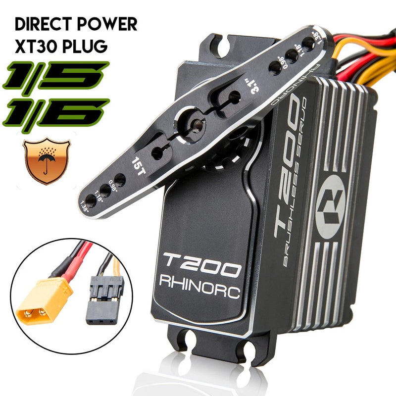 RhinoRC T200 17V 2724 oz Brushless Direct Power Servo 196KG RC 1/5 1/6 Car