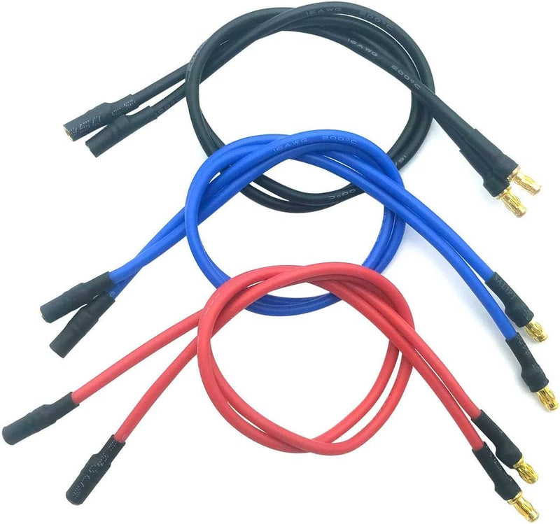 6Pcs 3.5Mm Banana Gold Bullet Connector Extension Cable RC Brushless Motor ESC E Converter