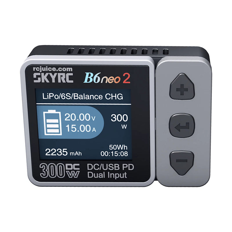 SKYRC B6 Neo2 300W DC Smart Charger With DC/PD Dual Input (Gray-Black) Battery