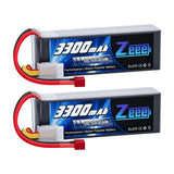 RC LiPo 3300mAh 14.8V 100C soft pack with red Deans plug, two batteries