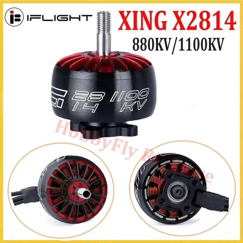 IFlight XING 2814 FPV drone motor, red-and-black can with 880KV/1100KV label