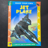 Jet plane model kit box with illustrated fighter jet on blue cover