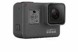Black GoPro action camera with front screen and wide-angle lens