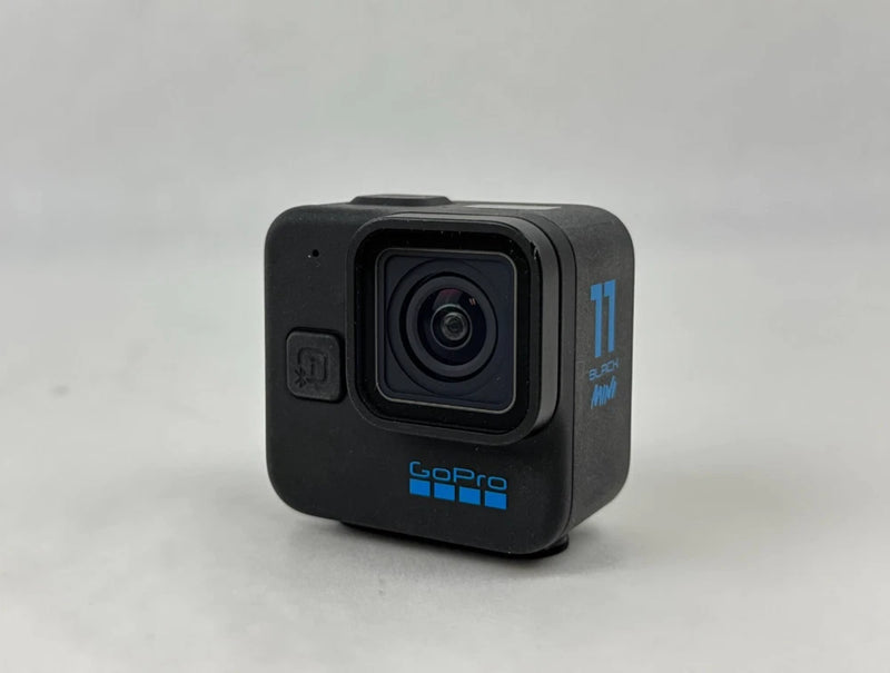 GoPro HERO11 Black mini action camera with front lens and status display