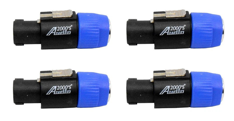 Audio2000'S ACC31A1P2 4-Pack Speakon Male to 1/4 TS Jack Adapters