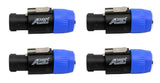 Audio2000'S ACC31A1P2 4-Pack Speakon Male to 1/4 TS Jack Adapters