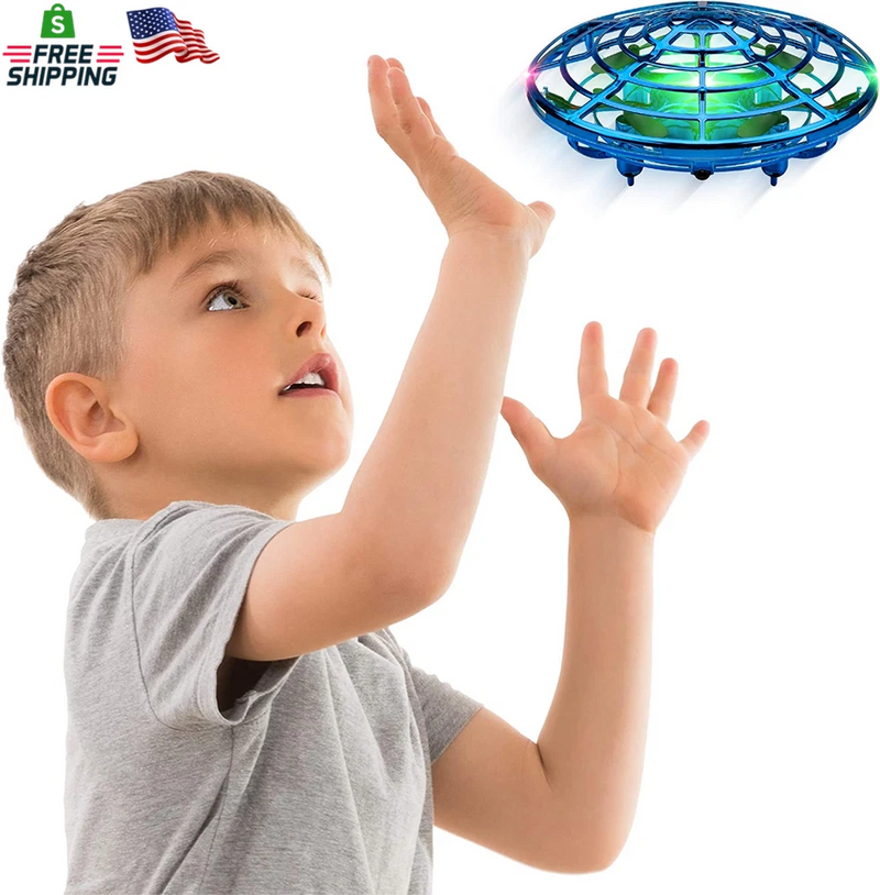 Scoot Hand Operated Mini Drone Motion Sensor LED UFO Toy Blue