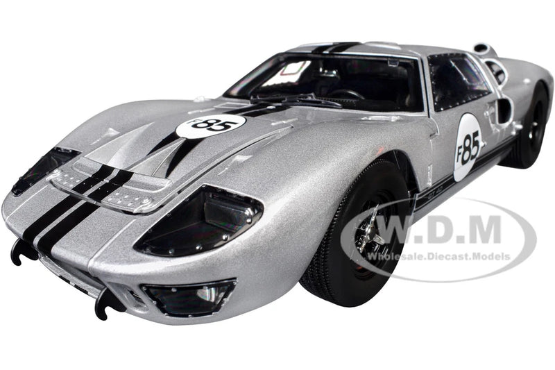 1966 FORD GT-40 MKII #F85 SILVER 1/18 DIECAST MODEL CAR BY ACME SC18001