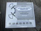 Drocon Scouter mini drone retail box with warranty activation card and drone graphic