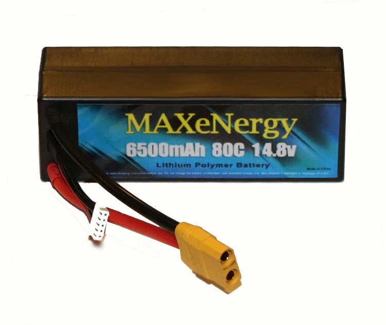 MAXeNergy 6500mAh 14.8V 80C 4S LiPo Battery Pack RC Car Truck Hardcase XT90 Battery