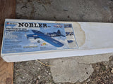 NOBLER ARF control line stunt airplane model kit box, blue navy aircraft design