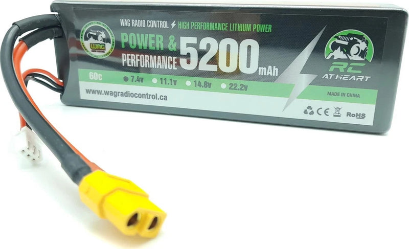 WAG RADIO CONTROL Lipo BATTERY 7.4V 5000mAh. BRAND NEW!