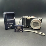 Panasonic DMC-TZ5 10X Optical 9.1MP Digital Camera Black - TESTED WORKING
