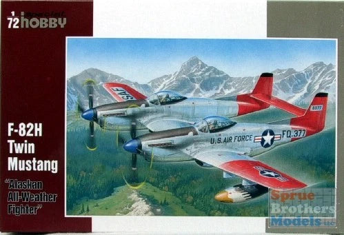 1:72 F-82H Twin Mustang model kit box art, Alaskan All Weather Fighter fighter jet