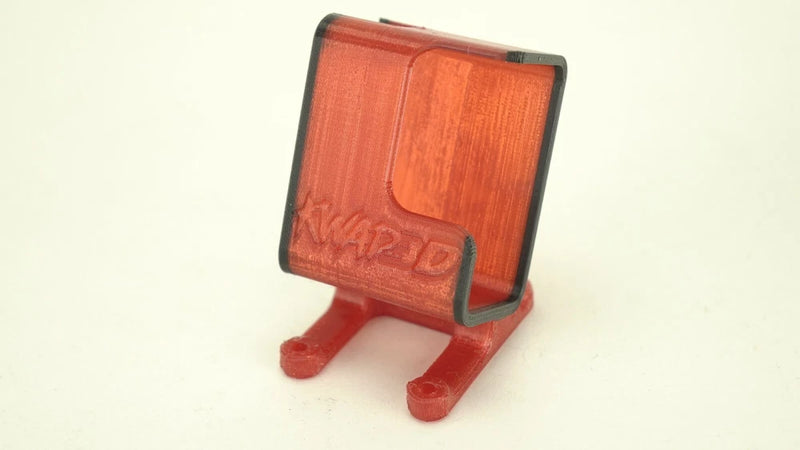FPV action camera mount for drone, red protective housing with mounting base