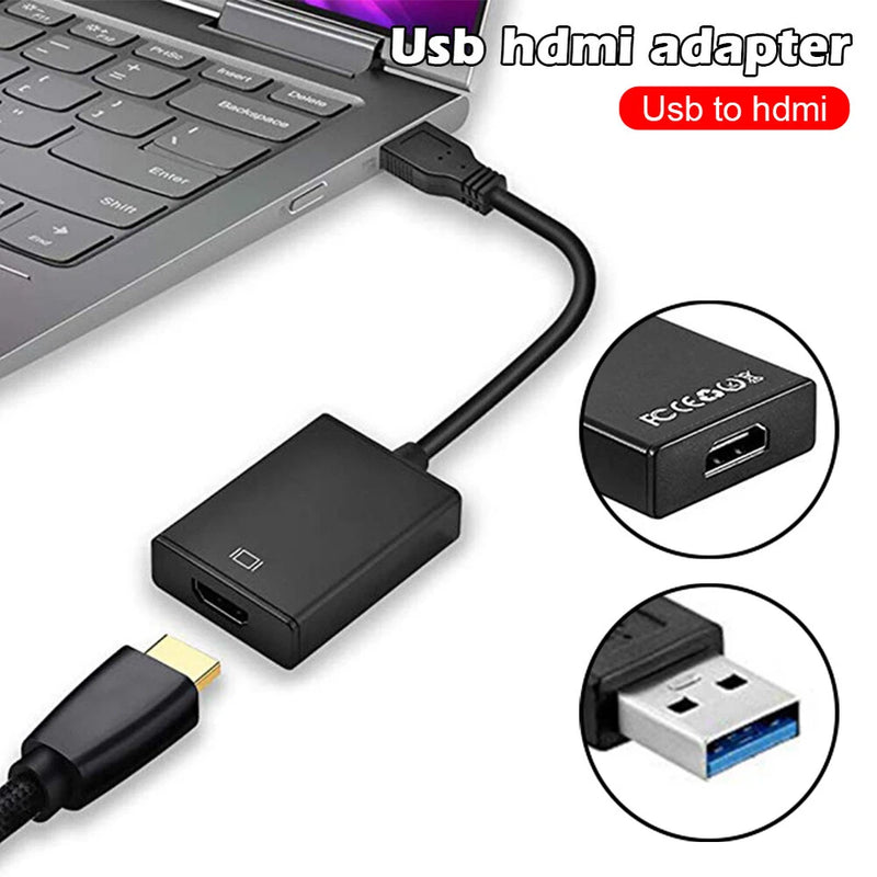 Adapter for USB to HDMI Audio Video, Graphics Cable HD 1080P, PC, Laptop, HDTV