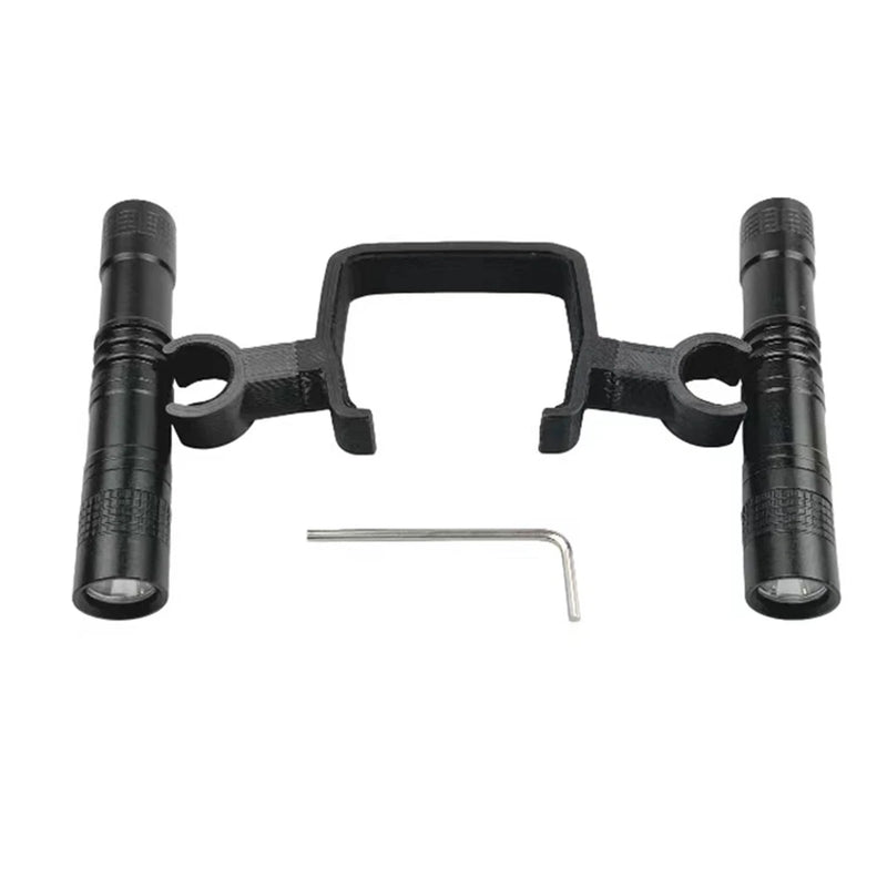 Double LED night flight light accessory with dual cylindrical lights and mounting bracket