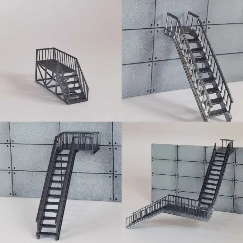 1/64 Diorama Car Garage Staircase Model Street Buildings Display Accessory Props