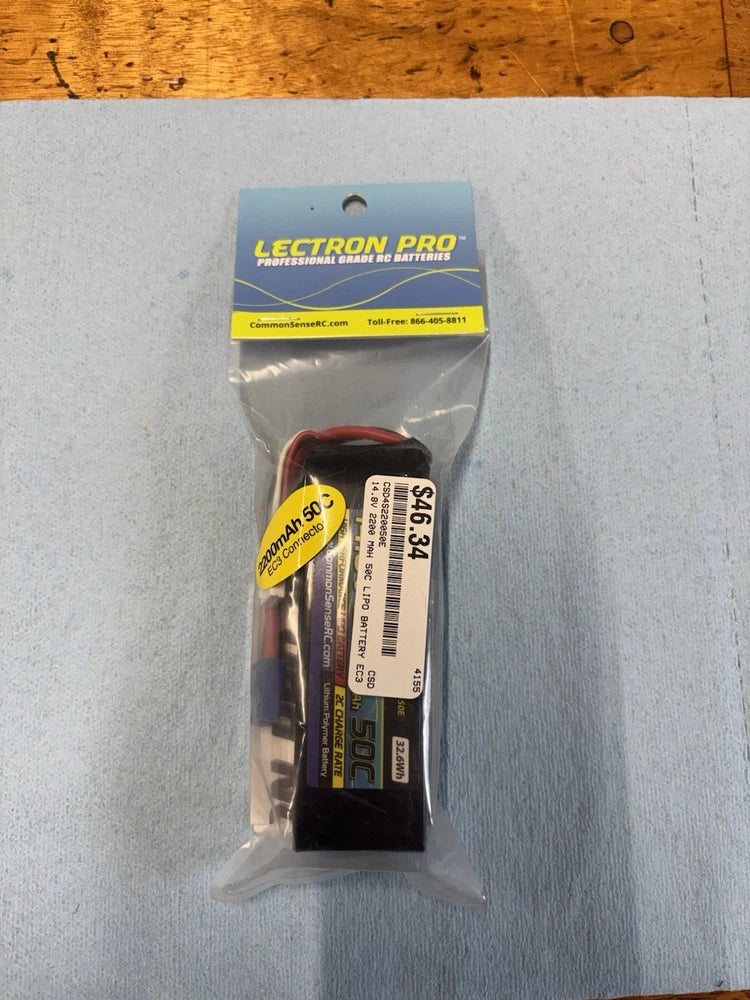 Lectron Pro 14.8V 2200MAH 50C Ec3 Connector Lipo Battery Battery