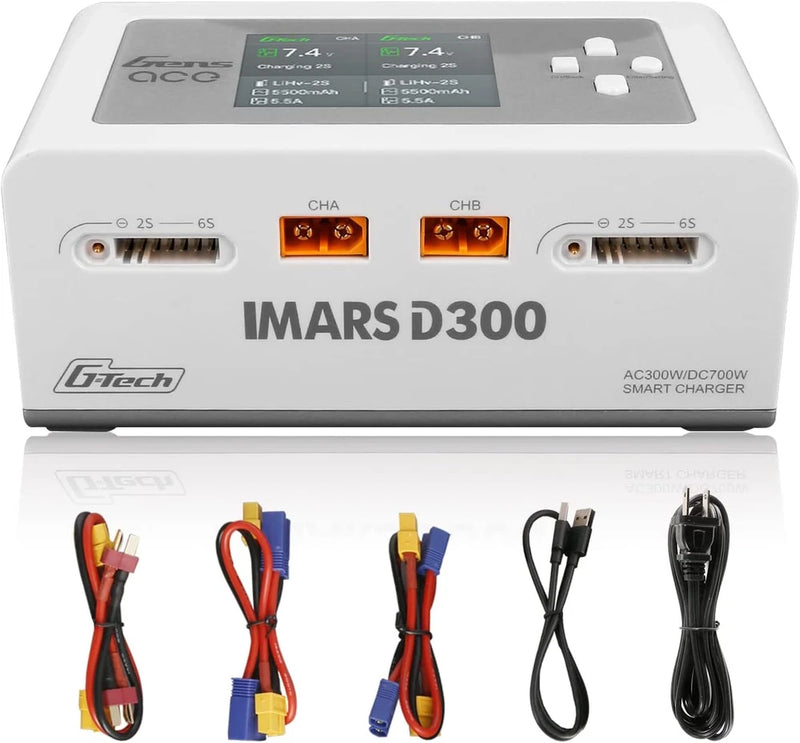 Lipo Battery Charger IMARS D300 G-Tech Series Smart Dual Lipo Charger 16A AC 300 Battery