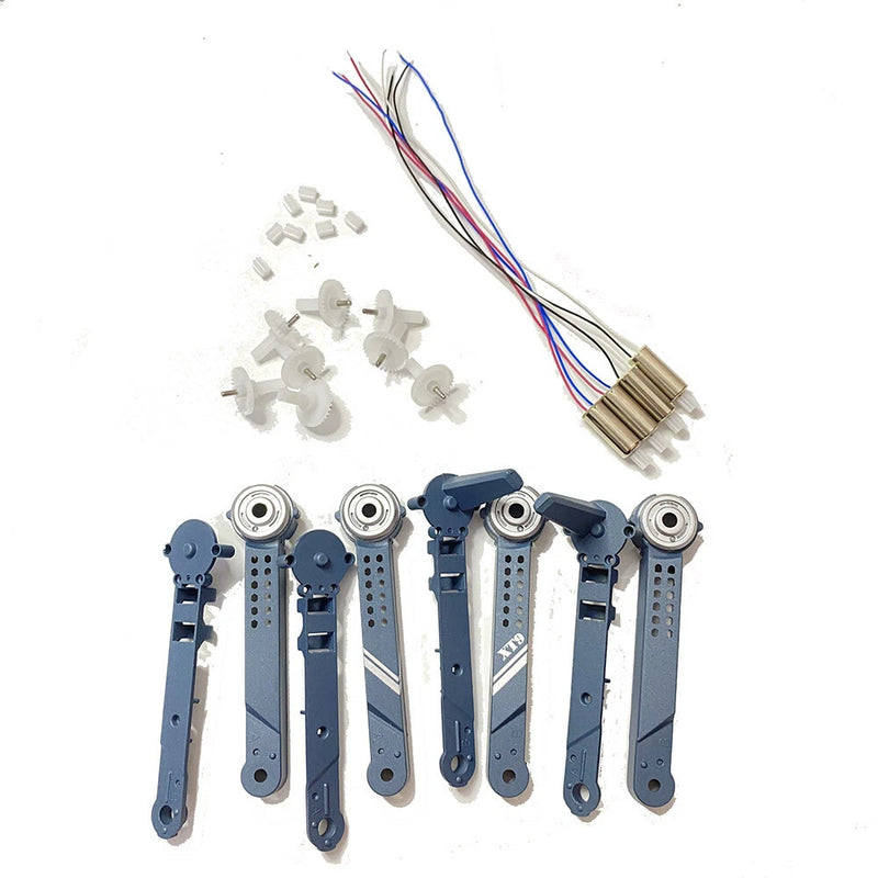 Blue quadcopter arm spare parts kit with motor mounts and mounting screws