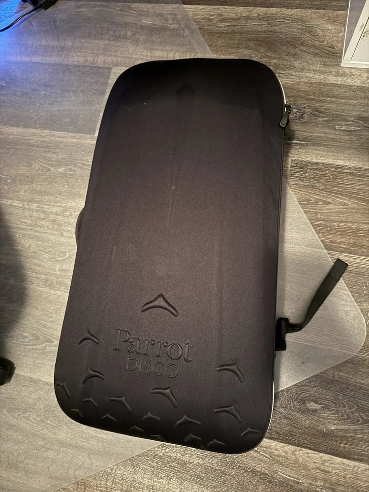 Black Parrot camera pouch with zipper and shoulder strap