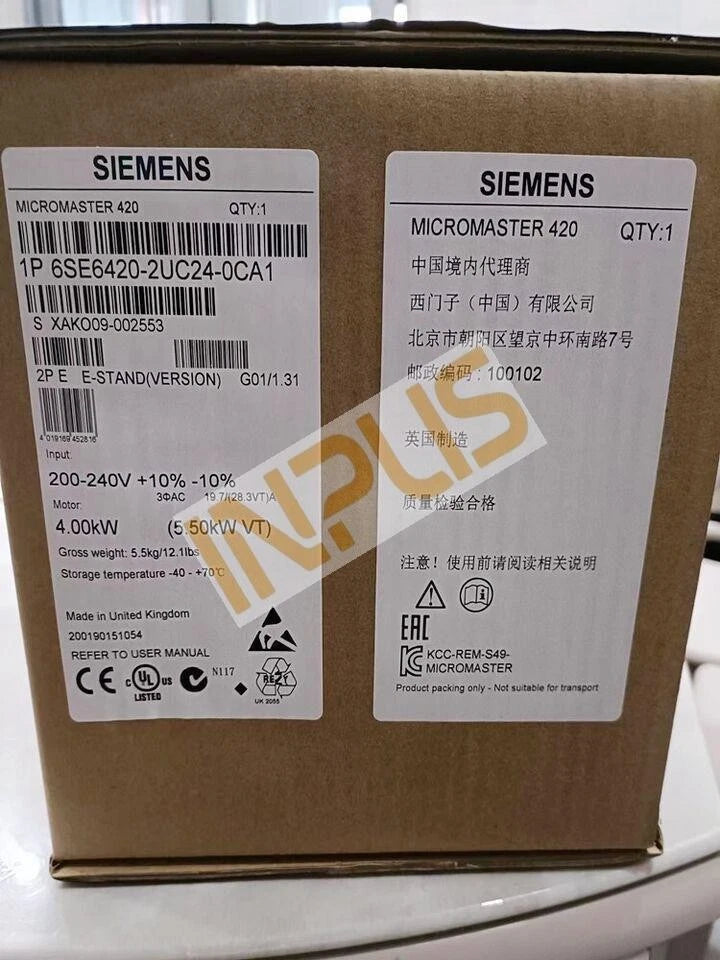 6SE6 420-2UC24-0CA1 NEW SIEMENS 6SE6420-2UC24-0CA1 MICROMASTER 420 4kW 200V