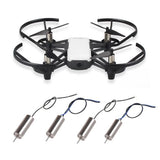 Drone with propellers and four cylindrical coreless motor replacements with wires